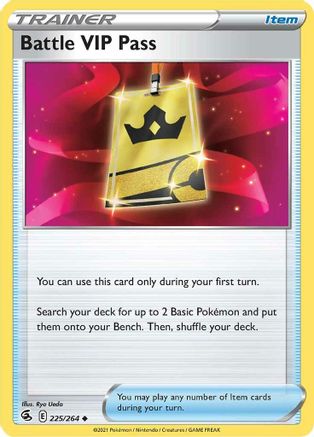 Battle VIP Pass 225/264 - SWSH08 Fusion Strike