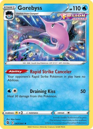 Gorebyss 067/264 - SWSH08 Fusion Strike Reverse Holofoil
