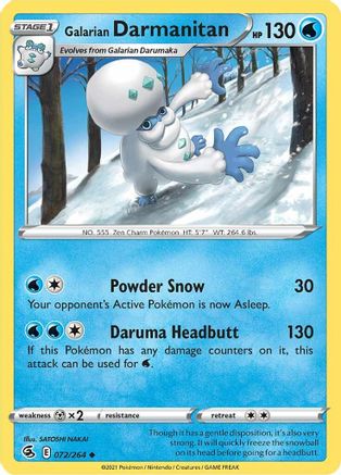 Galarian Darmanitan 072/264 - SWSH08 Fusion Strike Reverse Holofoil