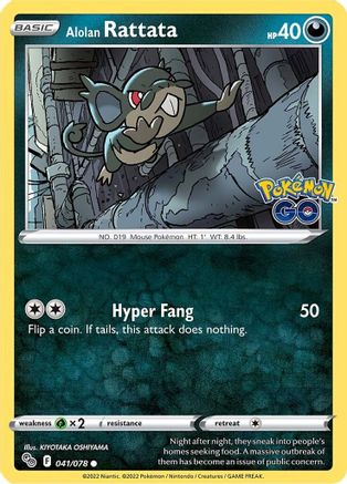 Alolan Rattata 041/078 - Pokemon GO Reverse Holofoil