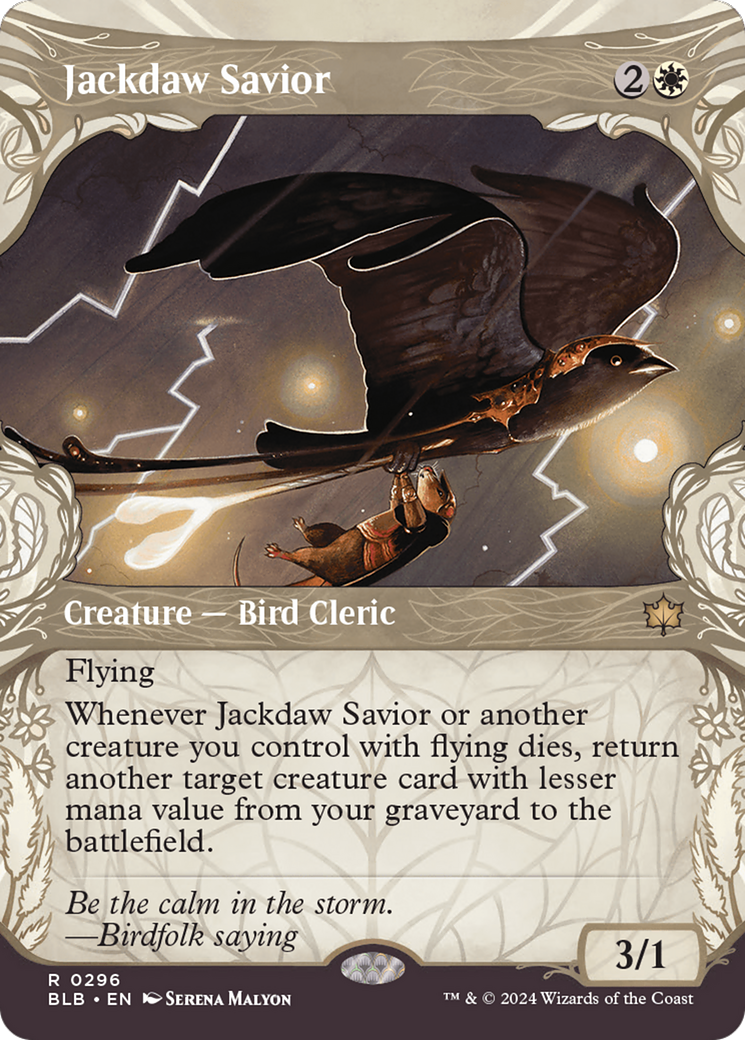Jackdaw Savior (BLB-296) - Bloomburrow: (Showcase) (Borderless)