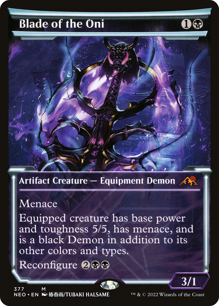 Blade of the Oni (NEO-377) - Kamigawa: Neon Dynasty: (Showcase)