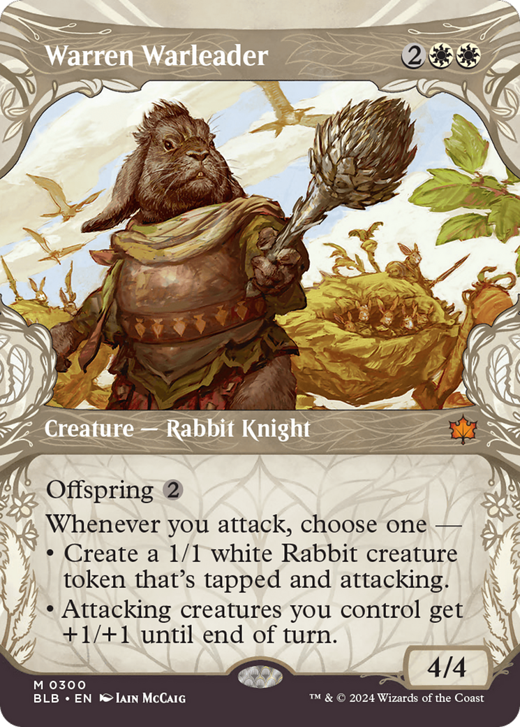 Warren Warleader (BLB-300) - Bloomburrow: (Showcase) (Borderless) Foil