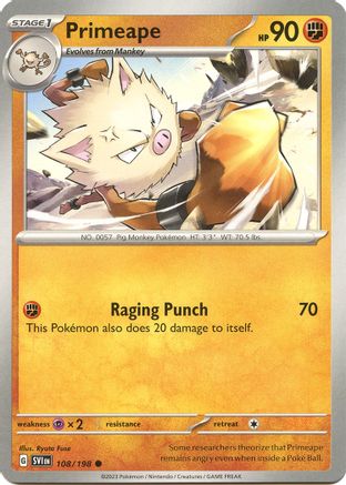 Primeape 108/198 - SV01 Scarlet & Violet Base Set
