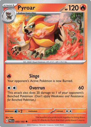 Pyroar 032/193 - SV02 Paldea Evolved
