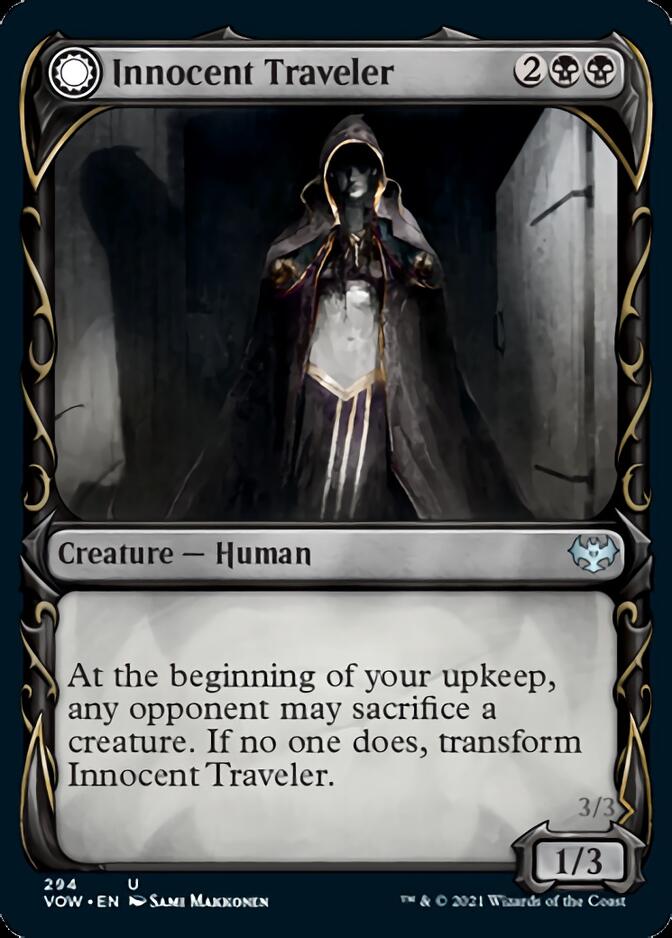 Innocent Traveler // Malicious Invader (VOW-294) - Innistrad: Crimson Vow: (Showcase, Double Faced Transform) Foil
