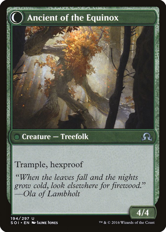 Autumnal Gloom // Ancient of the Equinox (SOI-194) - Shadows over Innistrad: (Double Faced Transform) Foil