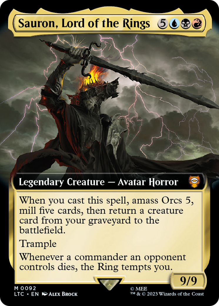 Sauron, Lord of the Rings (LTC-092) - Tales of Middle-earth Commander: (Extended Art)