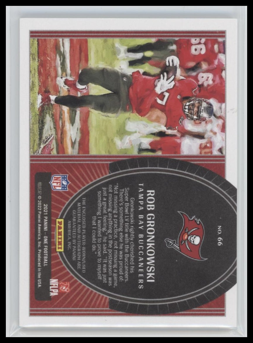 2021 Panini One Quad Patch Autograph Blue Rob Gronkowski #/15  #66