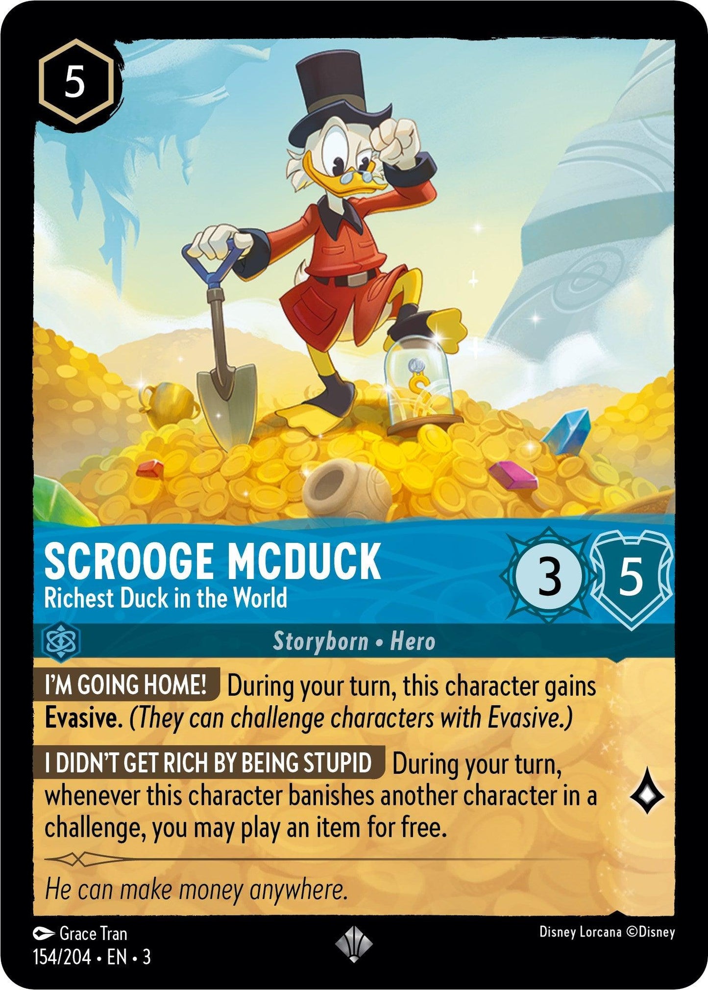 Scrooge McDuck - Richest Duck in the World (154/204) - Into the Inklands Cold Foil