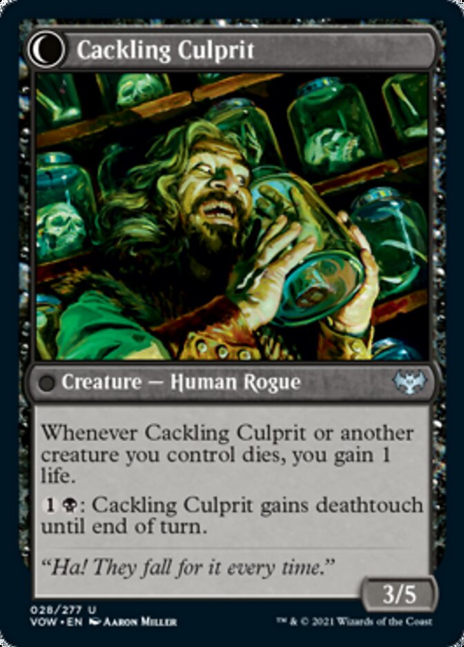 Panicked Bystander // Cackling Culprit (VOW-028) - Innistrad: Crimson Vow: (Double Faced Transform)