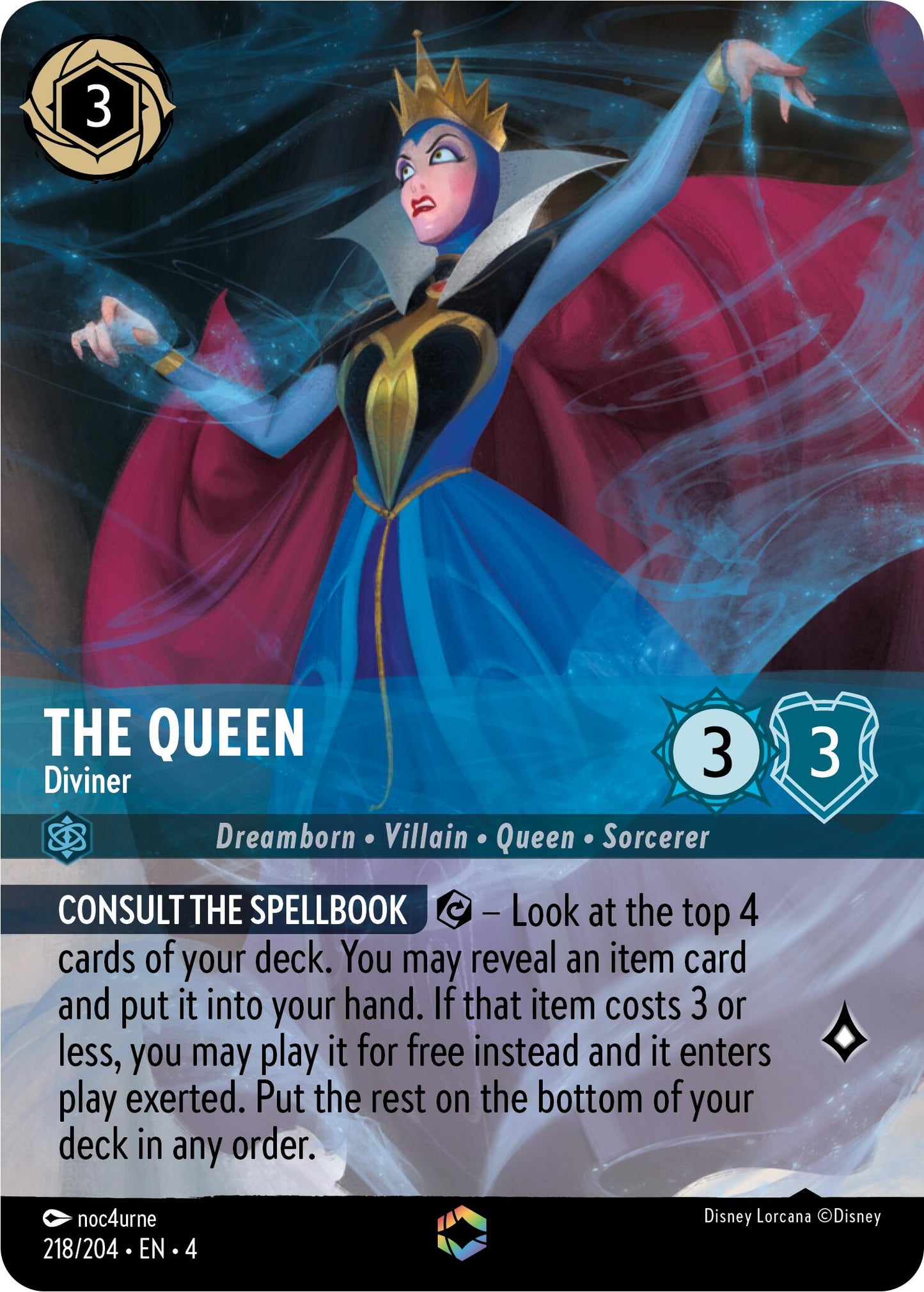 The Queen - Diviner (Enchanted) (218/204) - Ursulas Return Holofoil