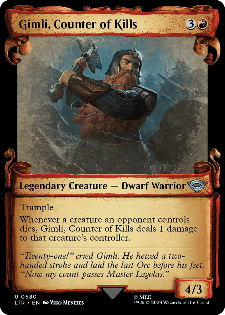Gimli, Counter of Kills (LTR-580) - The Lord of the Rings: Tales of Middle-earth: (Showcase) Foil