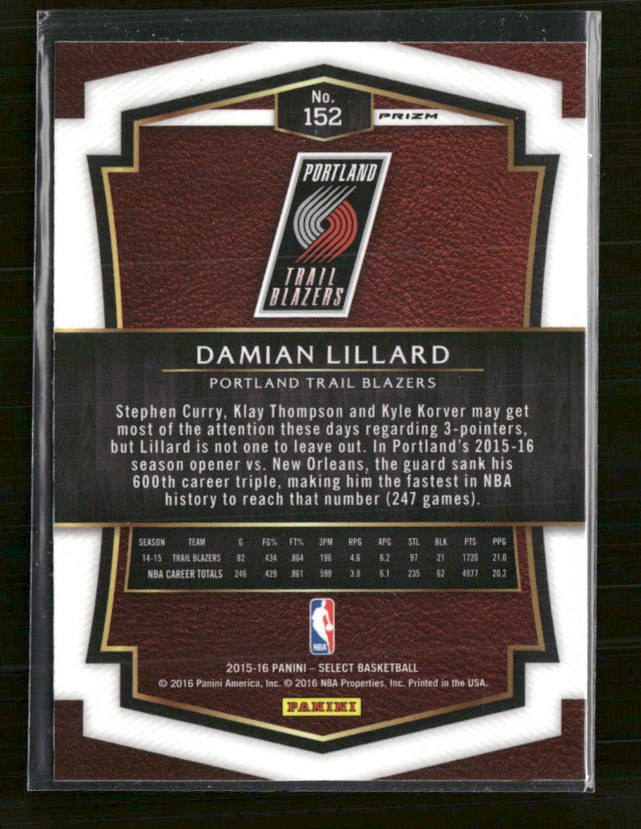 2015-16 Panini Select Tri-Color Prizms Damian Lillard #152