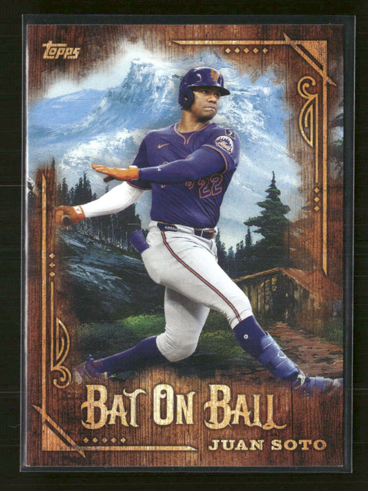 2025 Topps x Bob Ross: The Joy of Baseball Bat On Ball Juan Soto #BOB-2