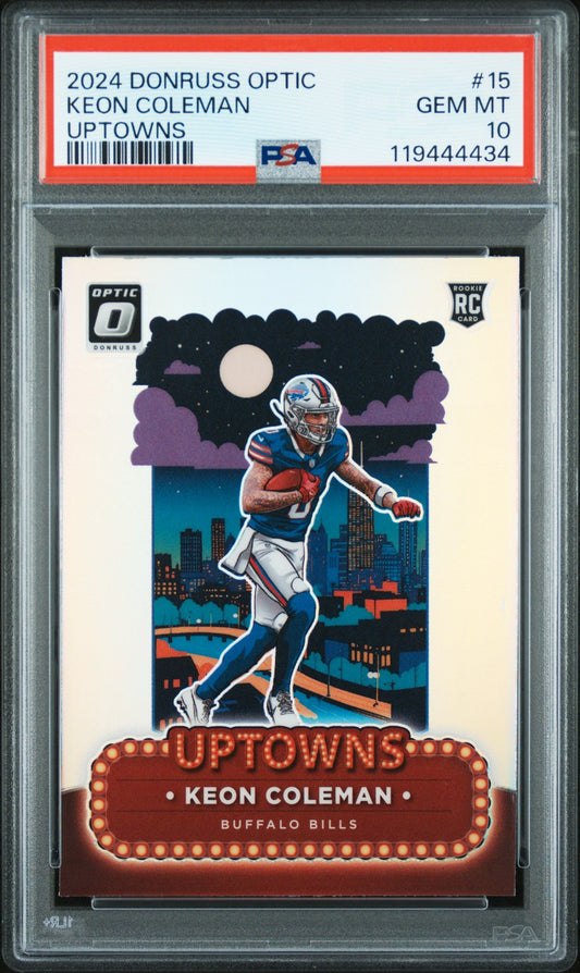 2024 Panini Donruss Optic Uptowns Keon Coleman 10 PSA #15