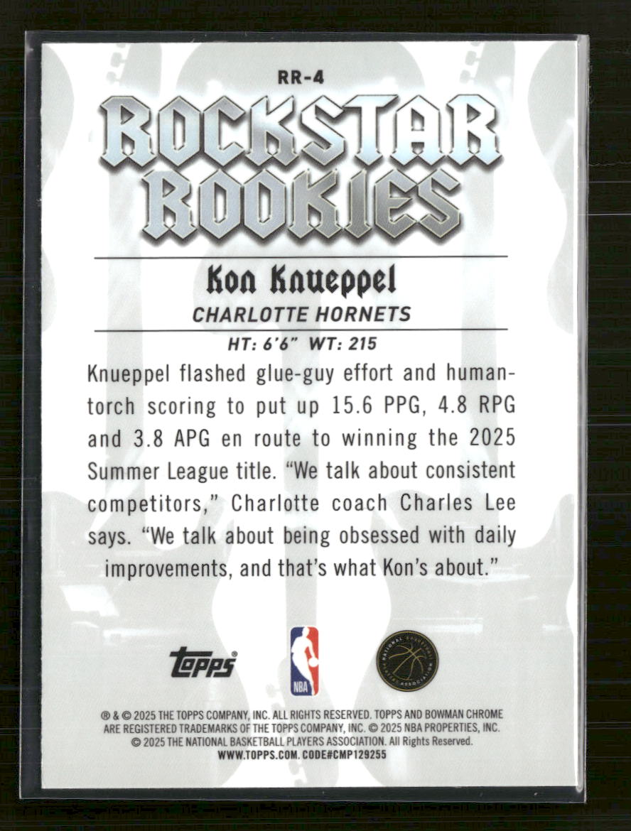 2025-26 Bowman Rockstar Rookies Kon Knueppel #RR-4