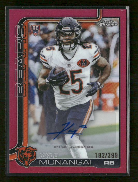 2025 Topps Chrome Rookie Auto Magenta Refractor #/399 Kyle Monangai #RA-KYM