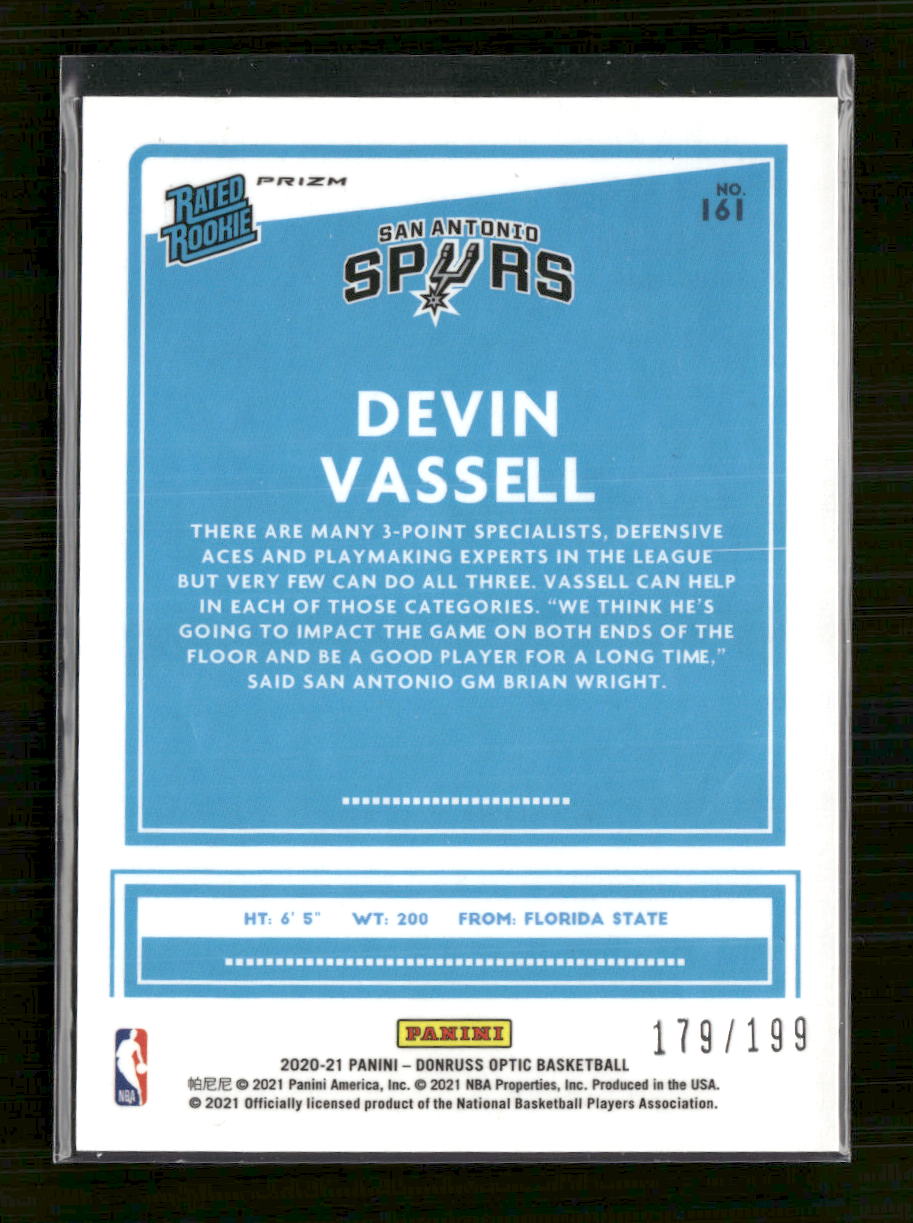 2020-21 Donruss Optic Orange Devin Vassell #/199 #161