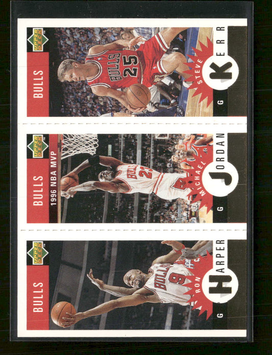 1996-97 Collector's Choice R Harper, M Jordan, S Kerr, Mini-Cards Gold #B1