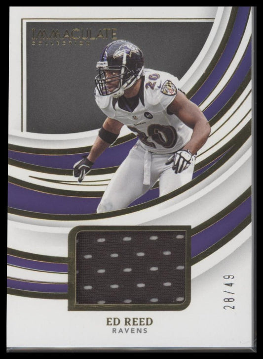 2022 Panini Immaculate Collection Remarkable Memorabilia Ed Reed #/49 #REM-ERE