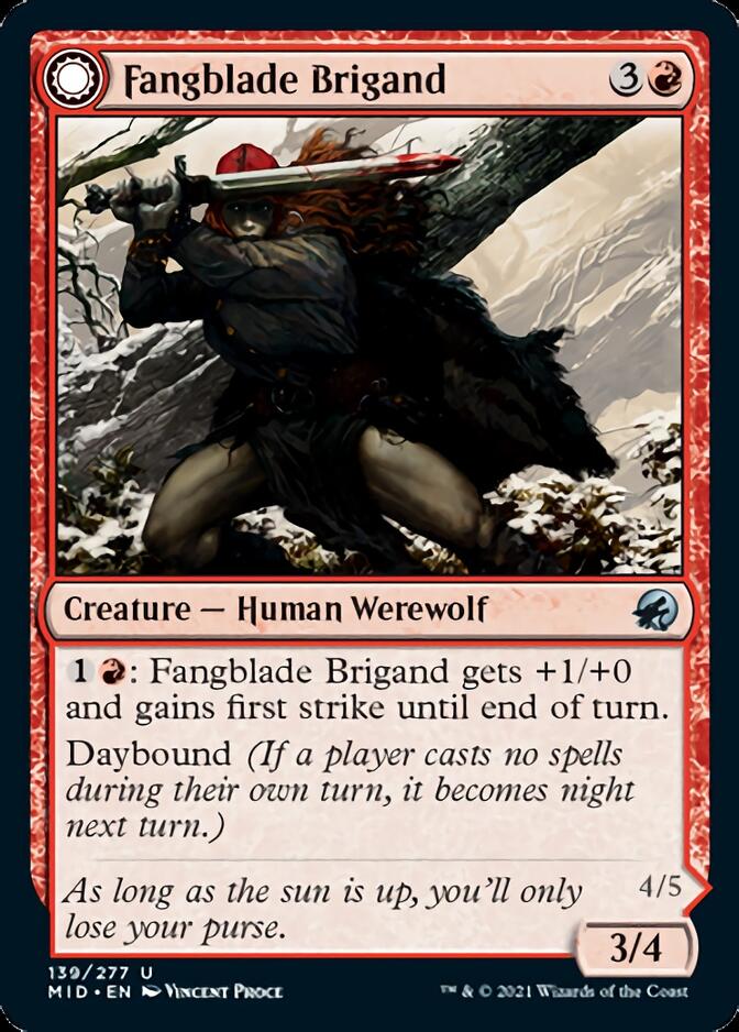 Fangblade Brigand // Fangblade Eviscerator (MID-139) - Innistrad: Midnight Hunt: (Double Faced Transform) Foil