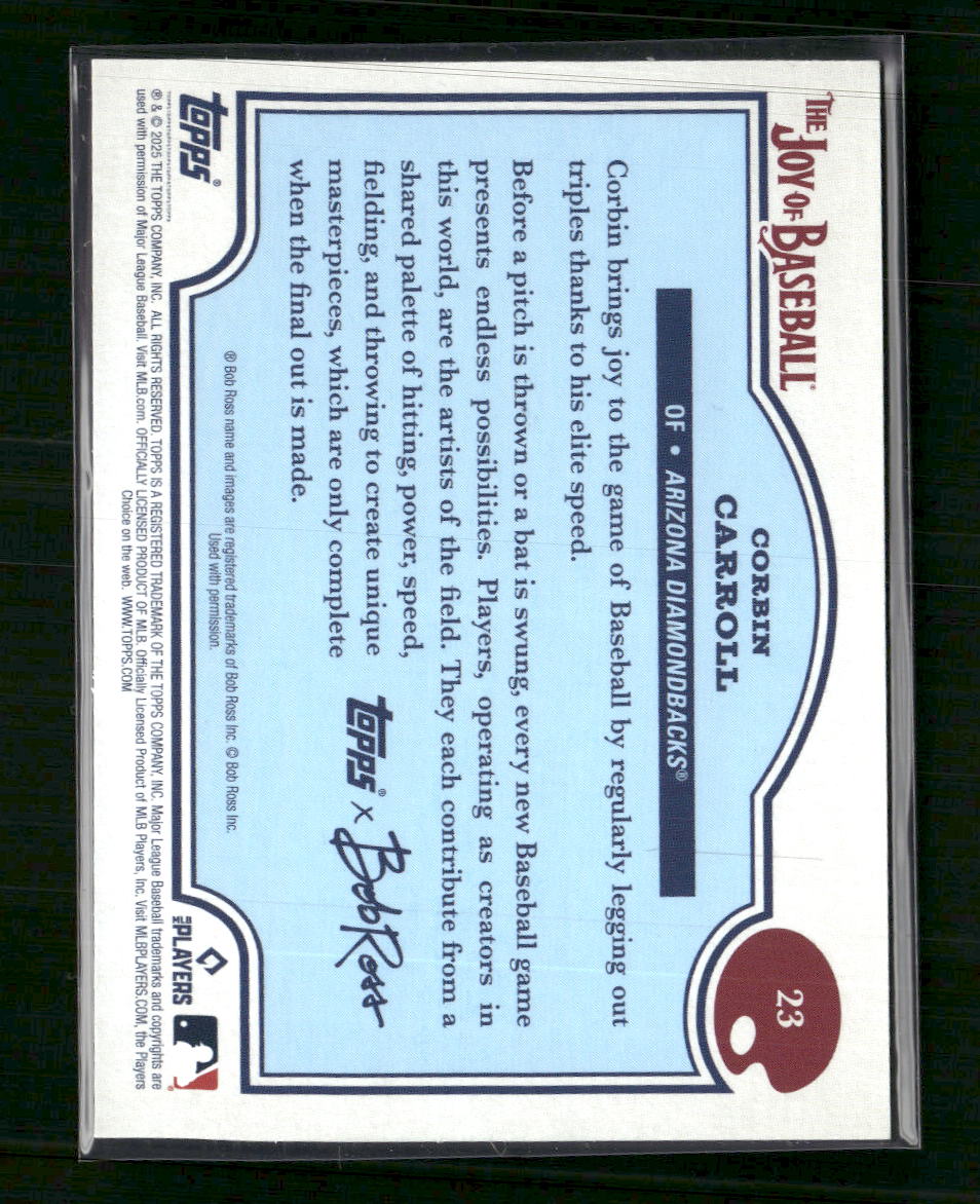 2025 Topps Bob Ross The Joy of Baseball Titanium White Corbin Carroll #/35 #23