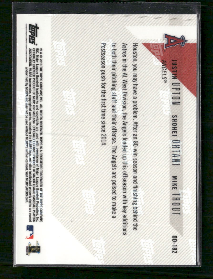 2018 Topps Road to Opening Day LA Angels J. Upton S. Ohtani M. Trout #OD-182