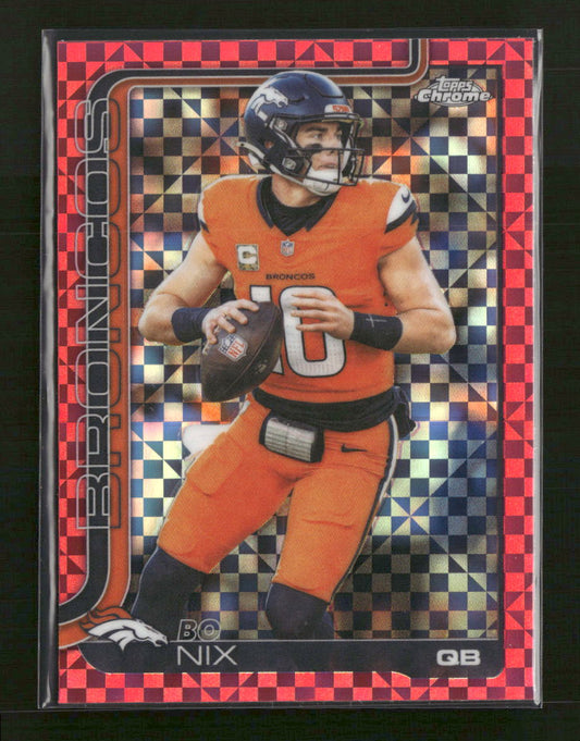 2025 Topps Chrome Pink X-Fractor Bo Nix #88