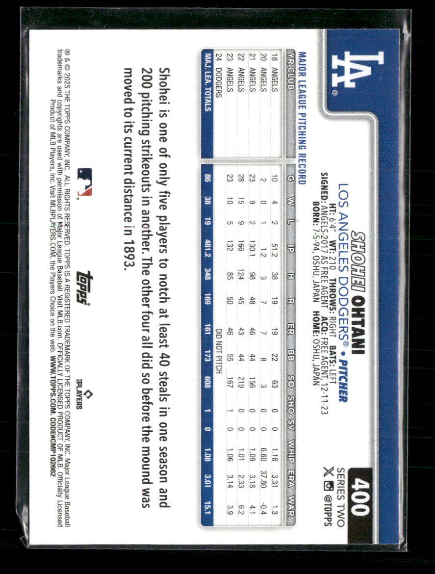 2025 Topps Holiday Shohei Ohtani #400