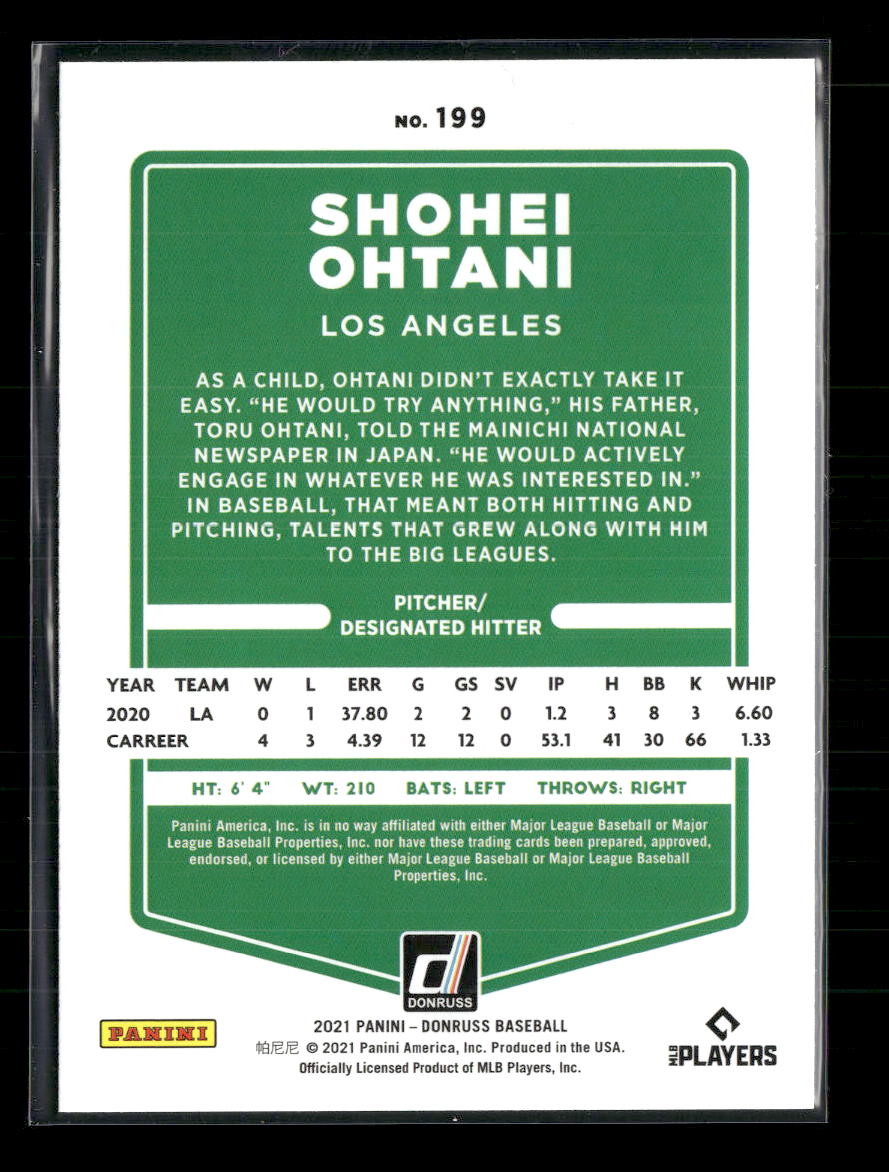 2021 Donruss Holo Pink Shohei Ohtani #199