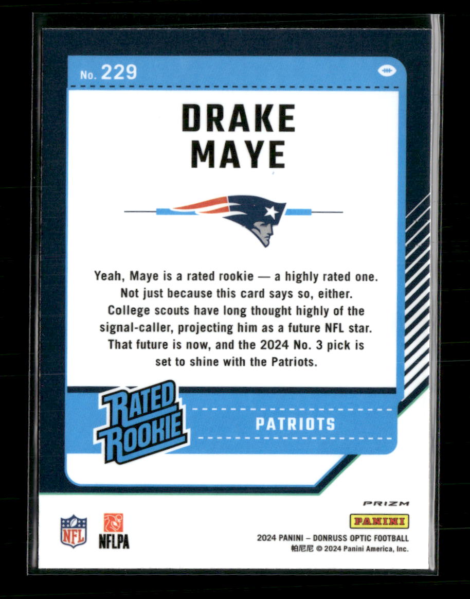 2024 Donruss Optic Blue Hyper Drake Maye #229