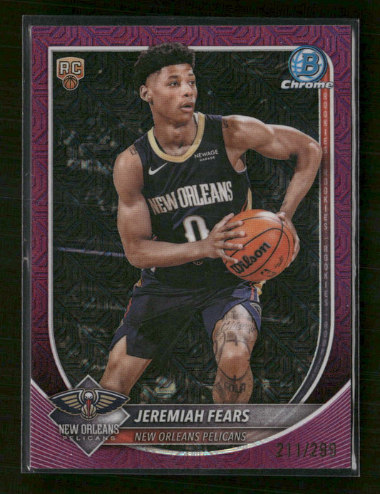 2025-26 Bowman Chrome Fuchsia Mojo Refractor Jeremiah Fears #/299 #BCV-7