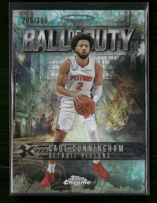 2025-26 Topps Chrome Ball of Duty Teal Refractor Cade Cunningham #/299 #BD-11