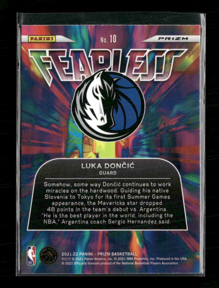 2021-22 Panini Prizm Fearless Prizms Silver Luka Doncic #10