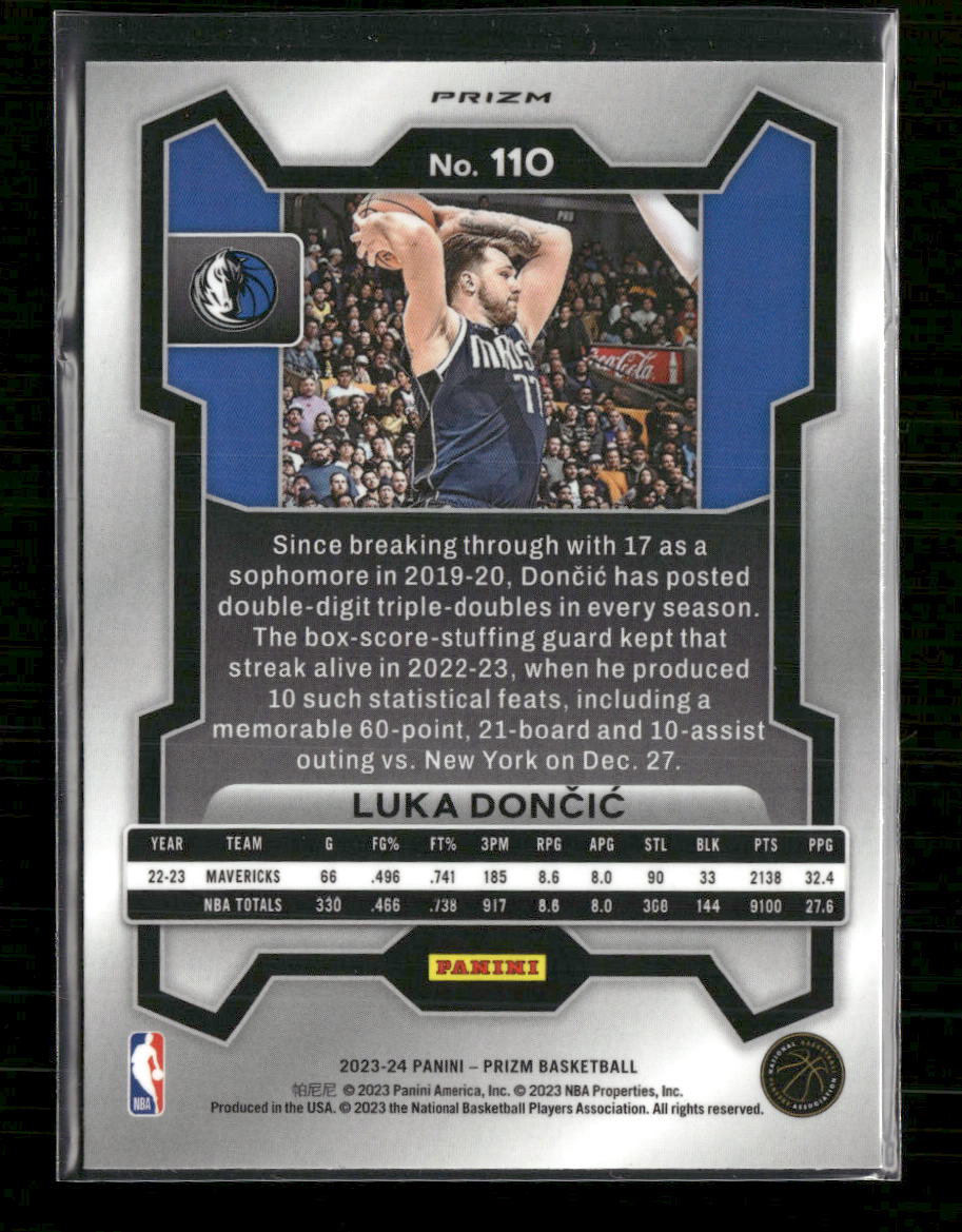 2023-24 Panini Prizm Prizms Red Ice Luka Doncic #110