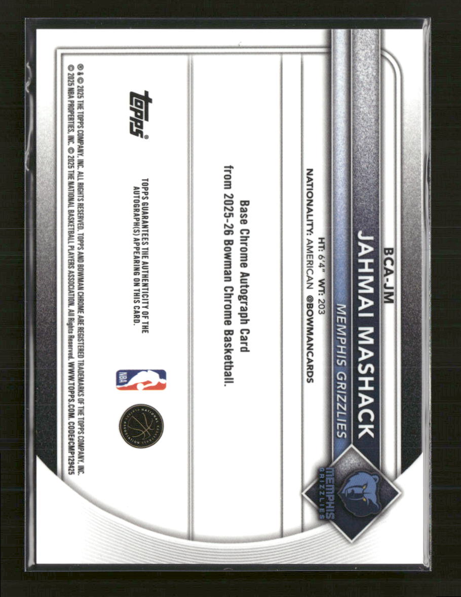 2025-26 Bowman Chrome Mojo Jahmai Mashack Auto #BCA-JM