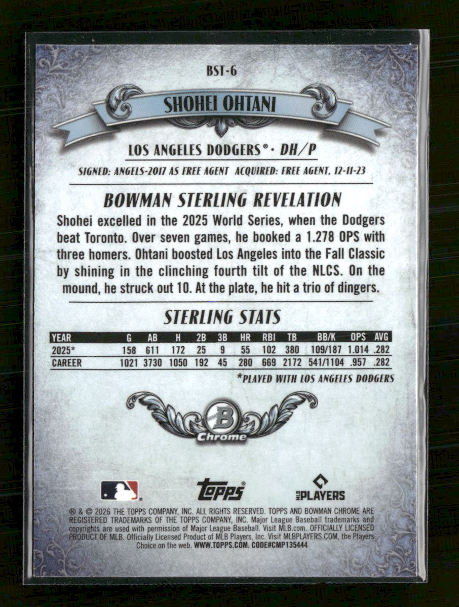 2026 Bowman Bowman Sterling Shohei Ohtani #BST-6