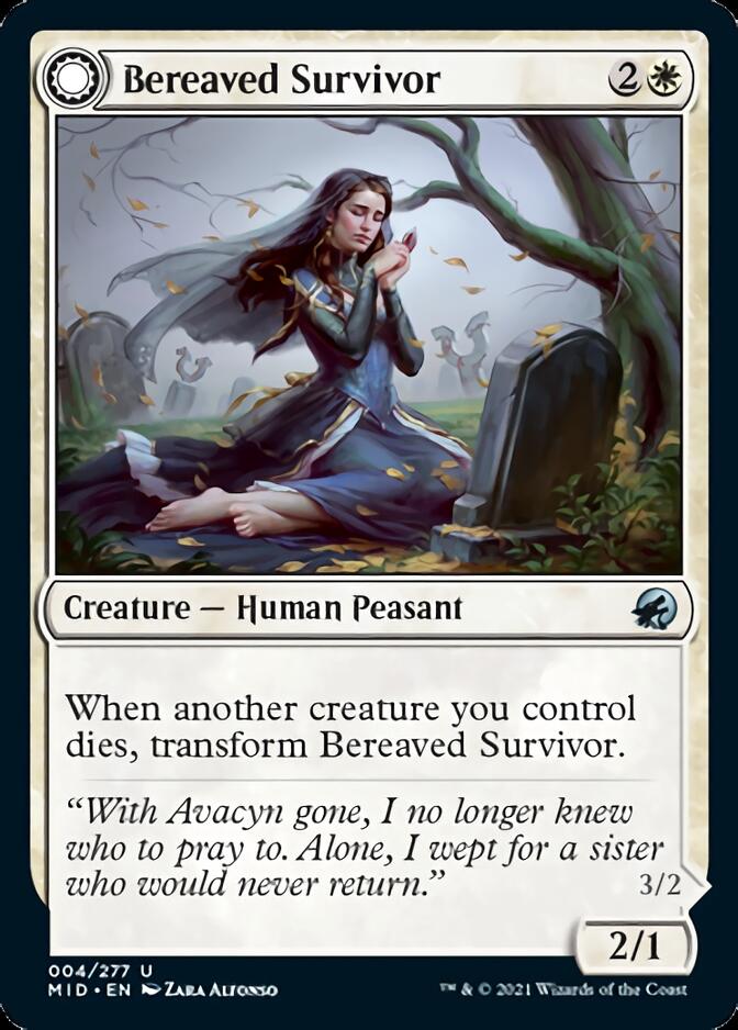Bereaved Survivor // Dauntless Avenger (MID-004) - Innistrad: Midnight Hunt: (Double Faced Transform) Foil