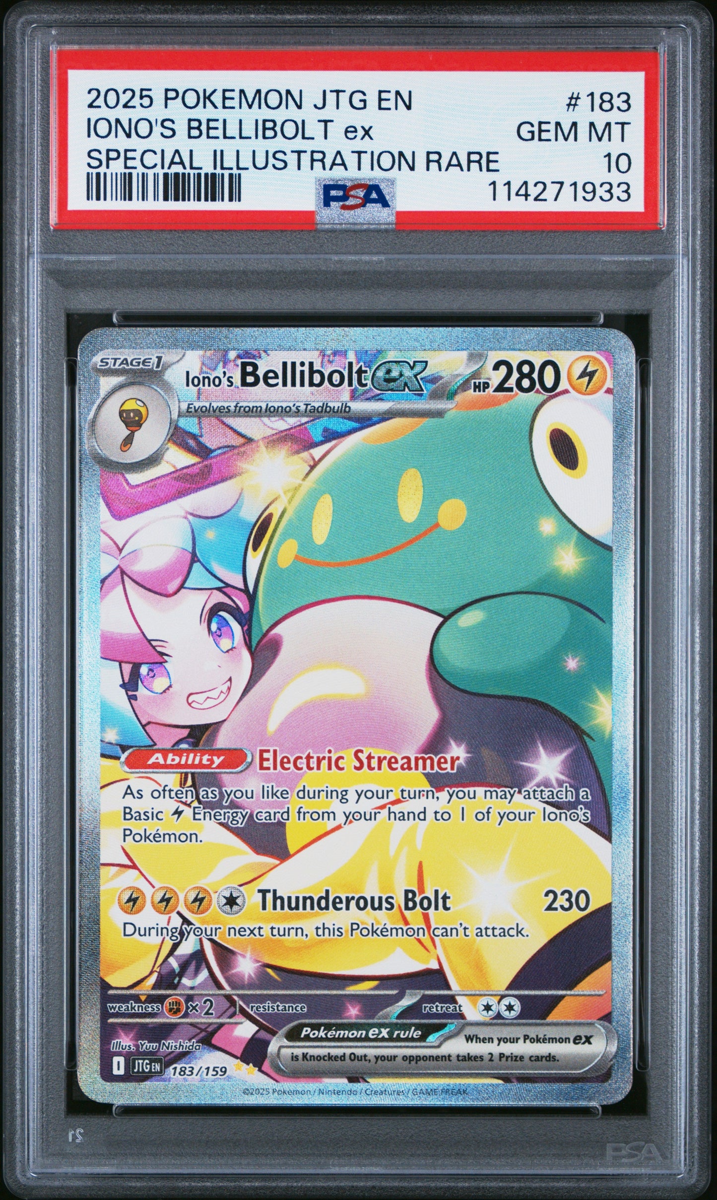 2025 Pokemon Jtg En Special Illustration Rare Iono'S Bellibolt Ex 10 PSA #183