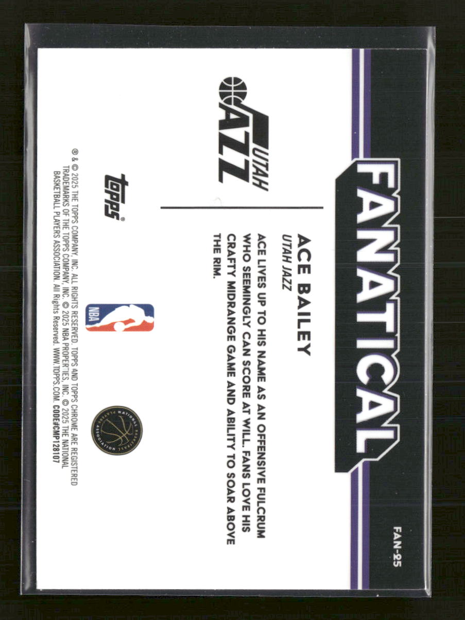 2025-26 Topps Chrome Fanatical Ace Bailey #FAN-25