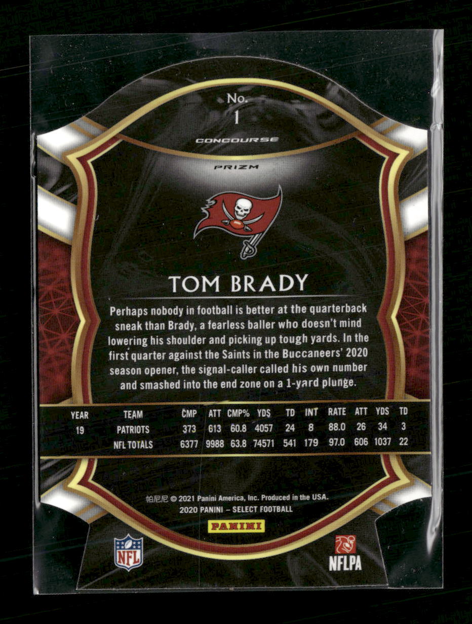 2020 Panini Select Purple Prizm Die Cut Tom Brady #1
