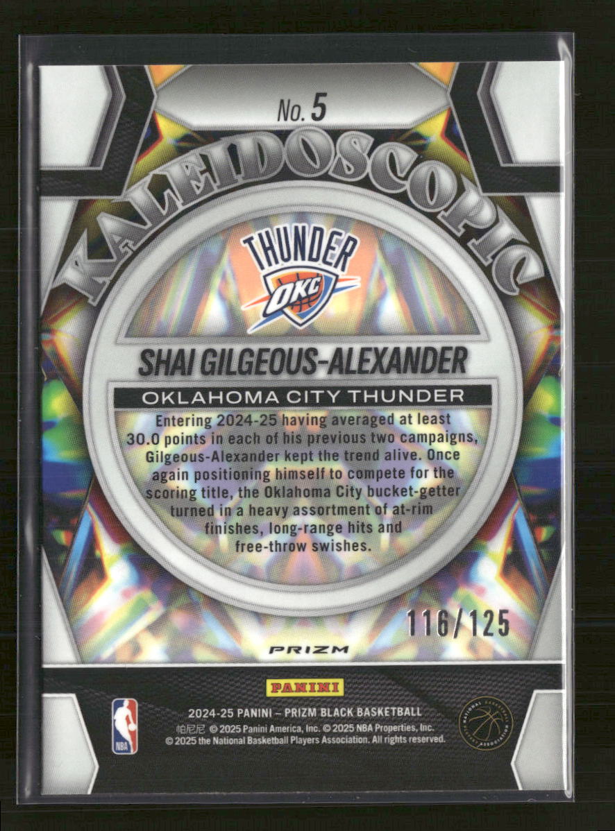 2024-25 Panini Black Kaleidoscopic Blue Ice  Shai Gilgeous-Alexander #/125 #5
