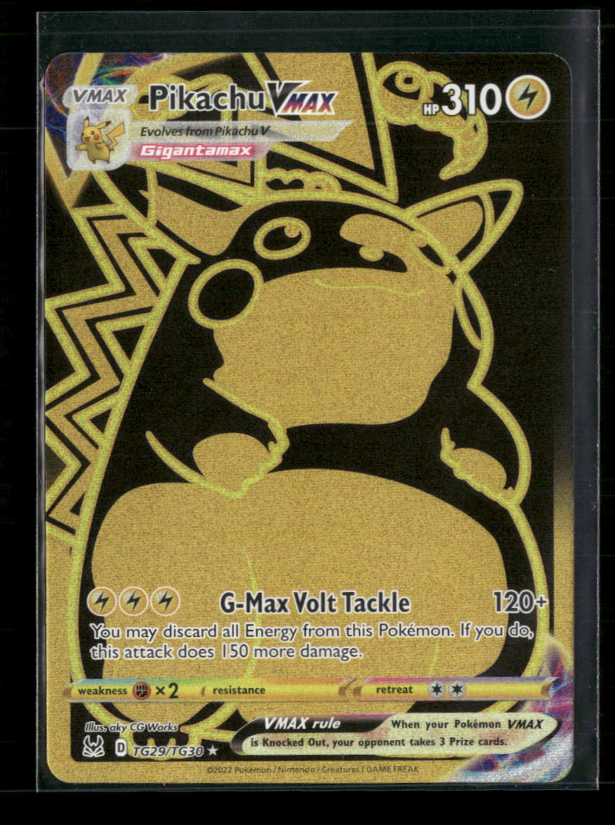 SWSH11: Lost Origin Trainer Gallery Pikachu VMAX (Secret) #TG29/TG30