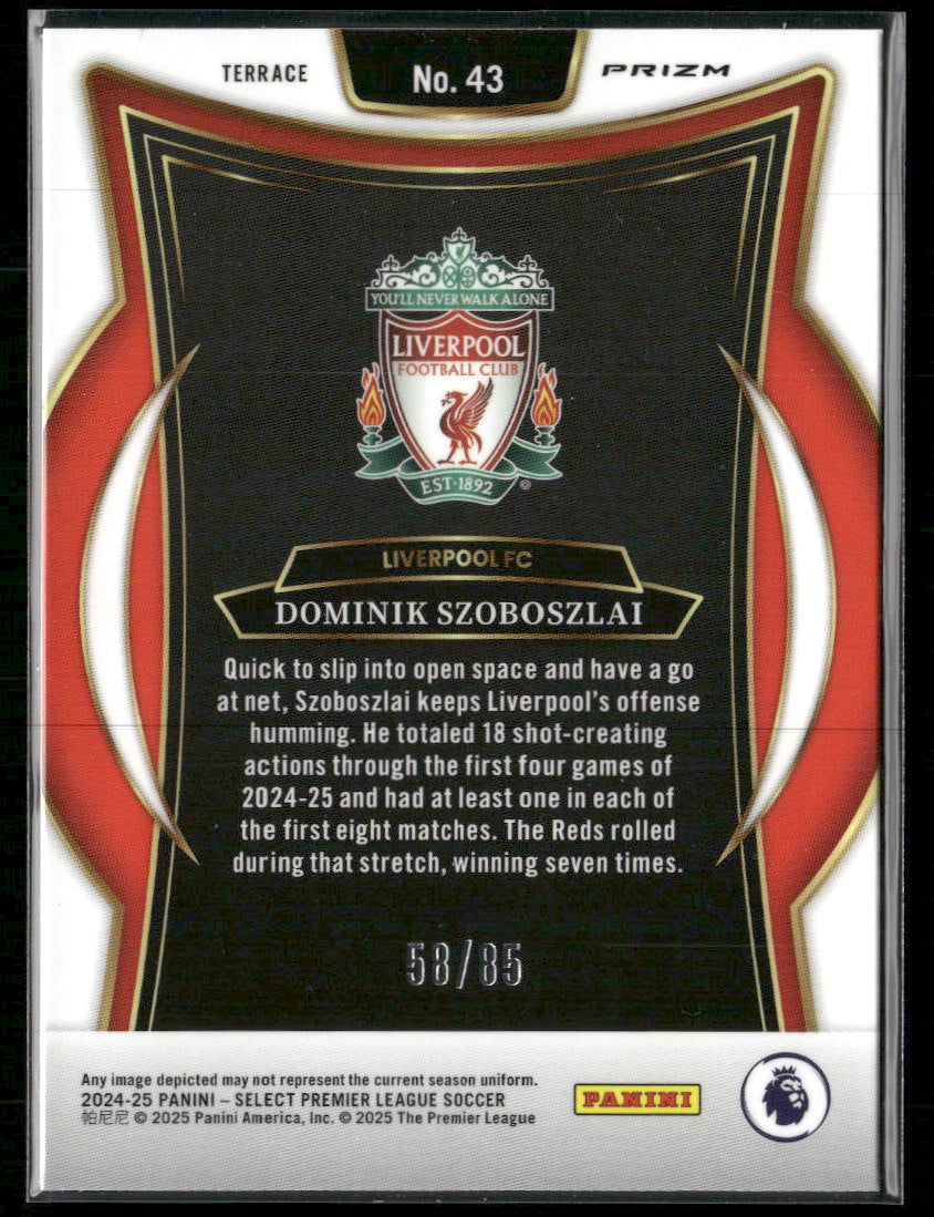 2024-25 Panini Select Premier League White Ice Dominik Szoboszlai #/85 #43