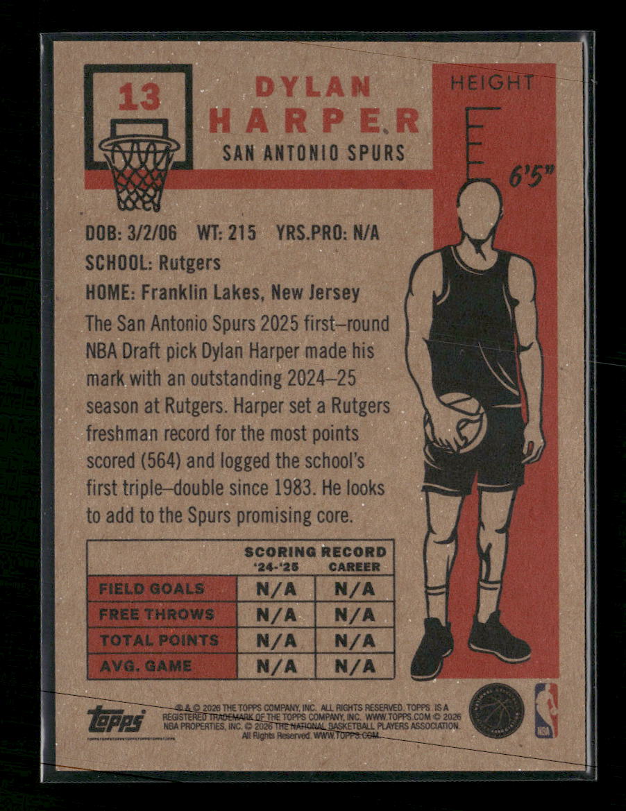 2025-26 Topps Living Dylan Harper #13