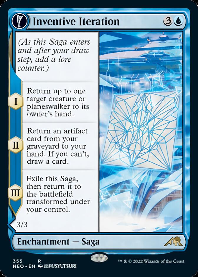 Inventive Iteration // Living Breakthrough (NEO-355) - Kamigawa: Neon Dynasty: (Showcase, fandfc)