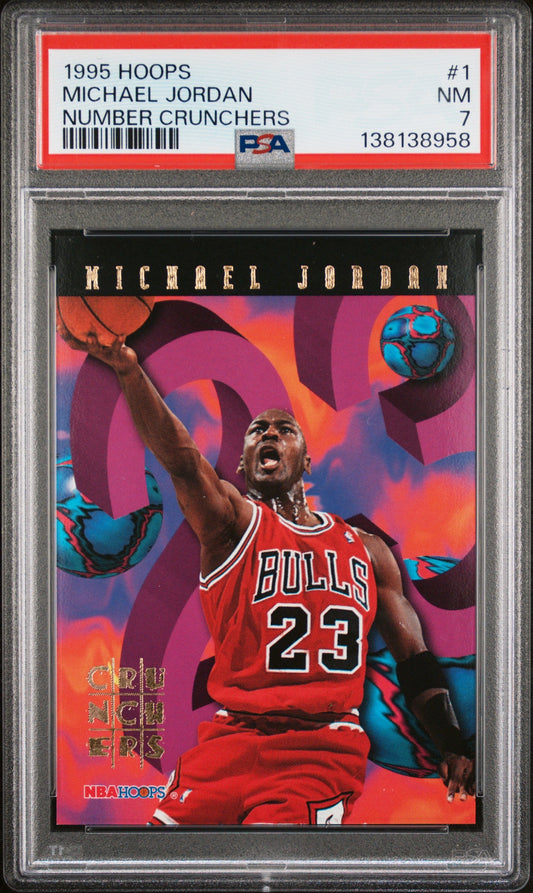 1995 Hoops Number Crunchers Number Crunchers Michael Jordan 7 PSA #1