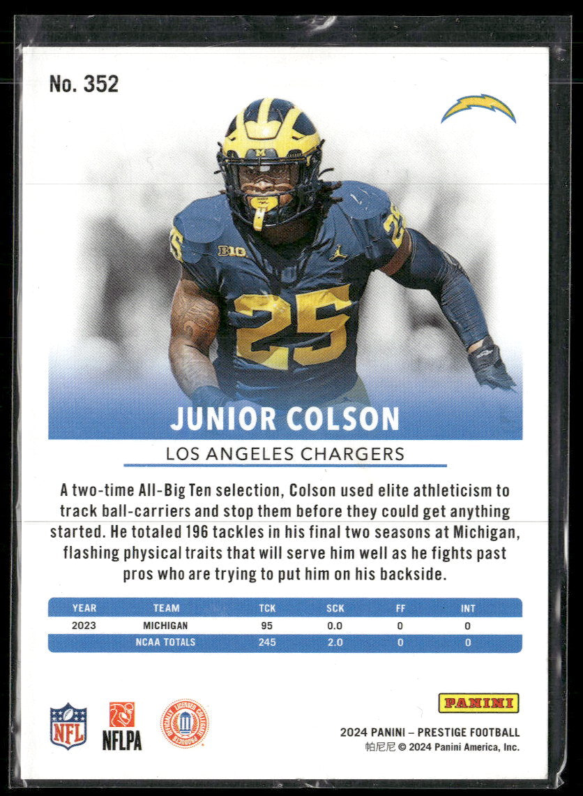 2024 Panini Prestige Platinum Xtra Points Junior Colson Rookie #/10 #352