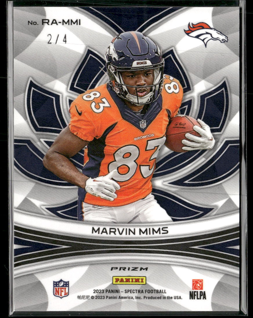 2023 Panini Spectra Rookie Aura Neon Marble Marvin Mims #/4 #RA-MMI